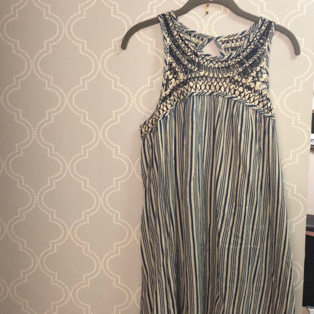 Summer stripe dress with open back